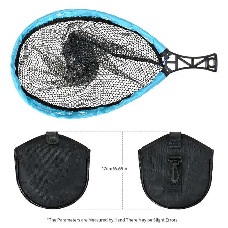 LEOFISHING 28361 Flexible Foldable Landing Net Portable Fish Catching Net for Fly Fishing Waist Carry Fishing Tackle