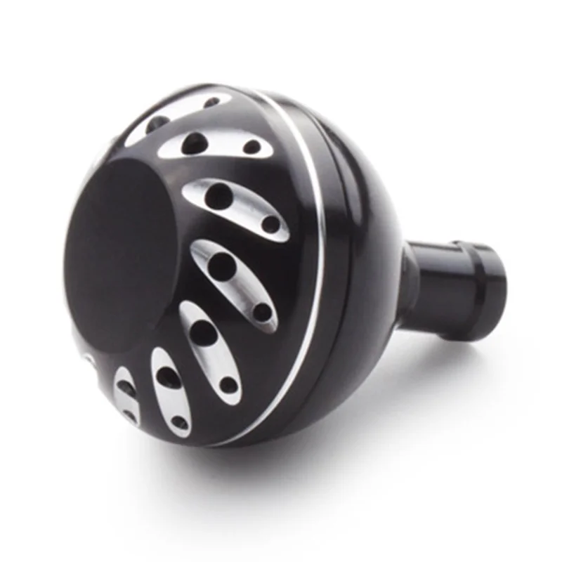 38mm Aluminum Alloy Fishing Reel Rocker Knob Handle Ball Grip Power Handle - Black  /  Silver