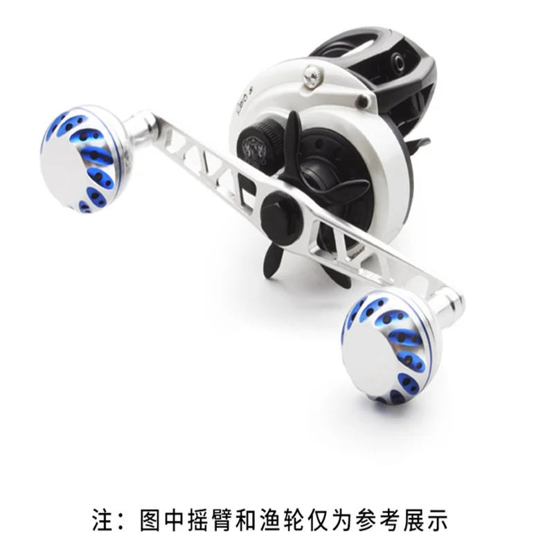 38mm Aluminum Alloy Fishing Reel Rocker Knob Handle Ball Grip Power Handle - Black  /  Silver