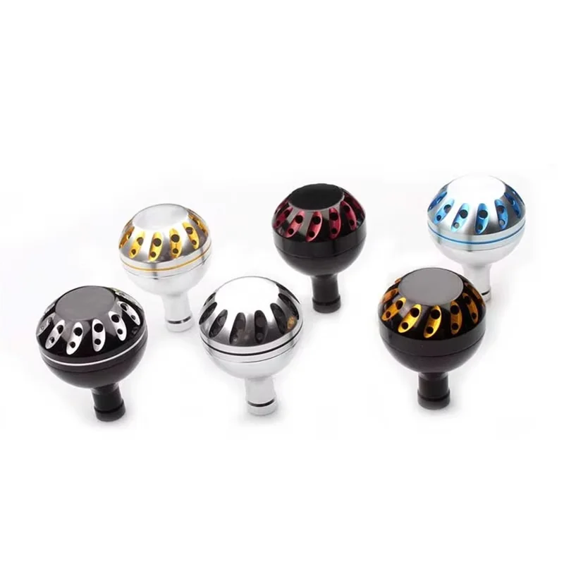38mm Aluminum Alloy Fishing Reel Rocker Knob Handle Ball Grip Power Handle - Black  /  Silver