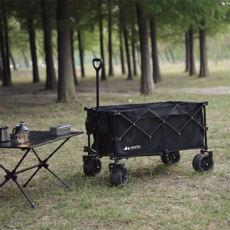 SHINETRIP A420-H00 Outdoor 200L Large Wagon Camping Collapsible Folding Garden Cart with Narrow Wheel
