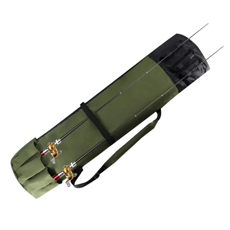 KG0007 Cylindrical Fishing Pole Holder Bag 600D Oxford Cloth Portable Fishing Rod Organizer Bag - Army Green