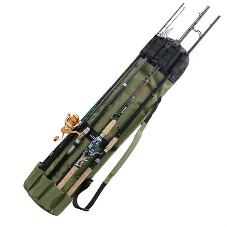 KG0007 Cylindrical Fishing Pole Holder Bag 600D Oxford Cloth Portable Fishing Rod Organizer Bag - Army Green