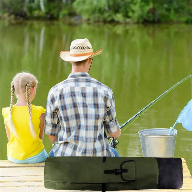 KG0007 Cylindrical Fishing Pole Holder Bag 600D Oxford Cloth Portable Fishing Rod Organizer Bag - Army Green