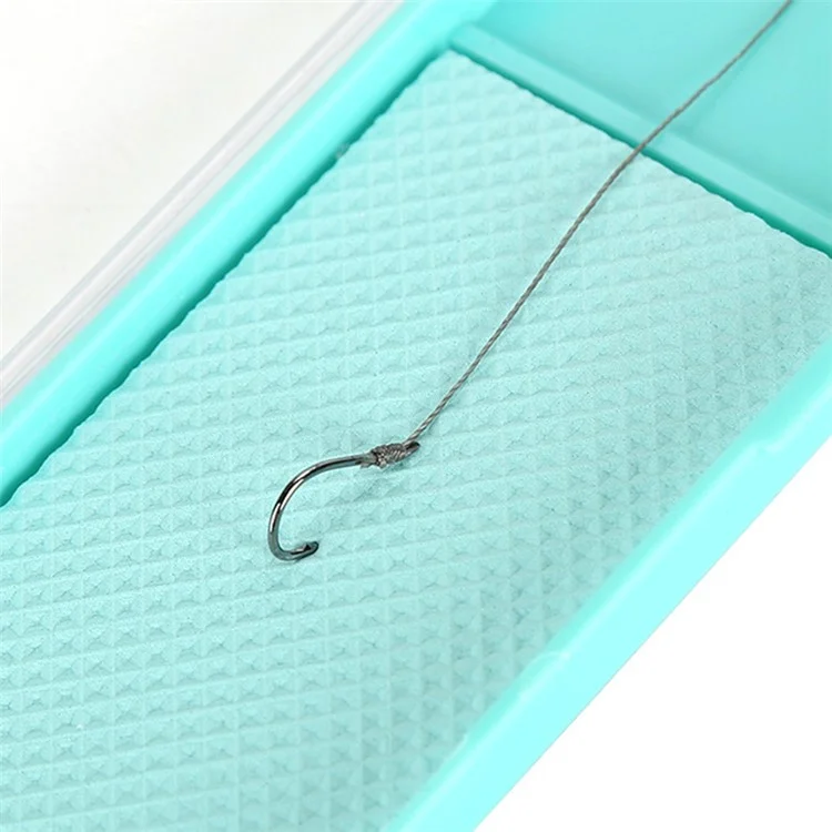 Caixa de Armazenamento de Anzóis de Pesca com Tampa Transparente, 36 cm, ABS + Espuma - Azul Bebê