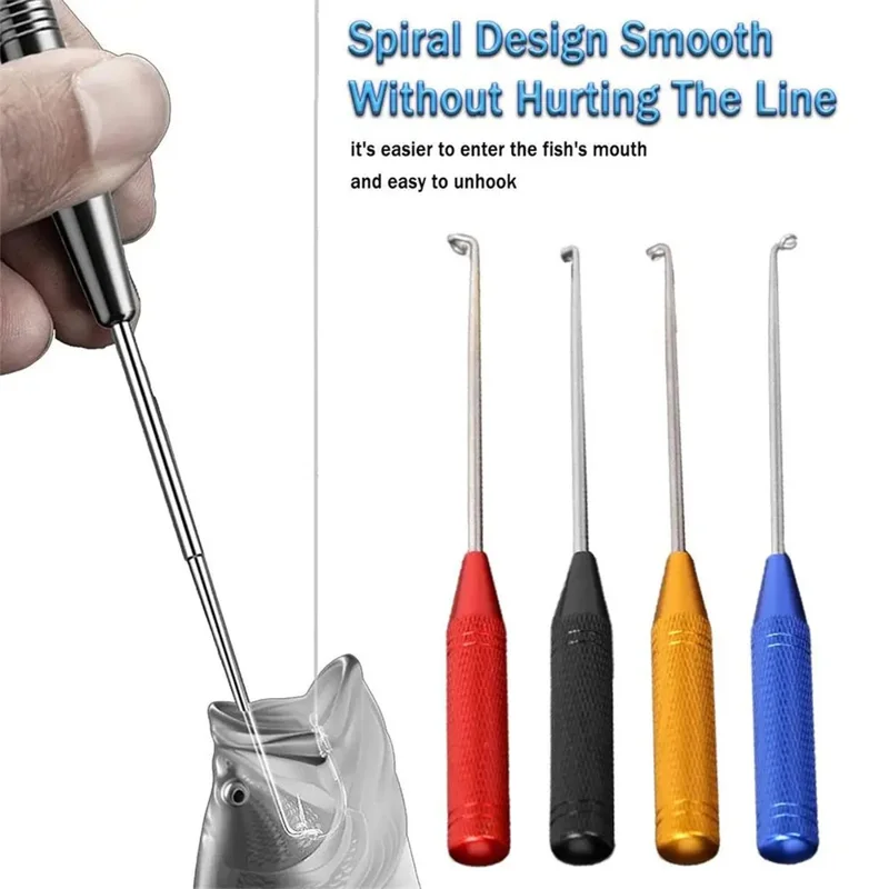 TZ Stainless Steel Fish Hook Remover Portable Alloy Handle Fishing Hook Extractor - Red