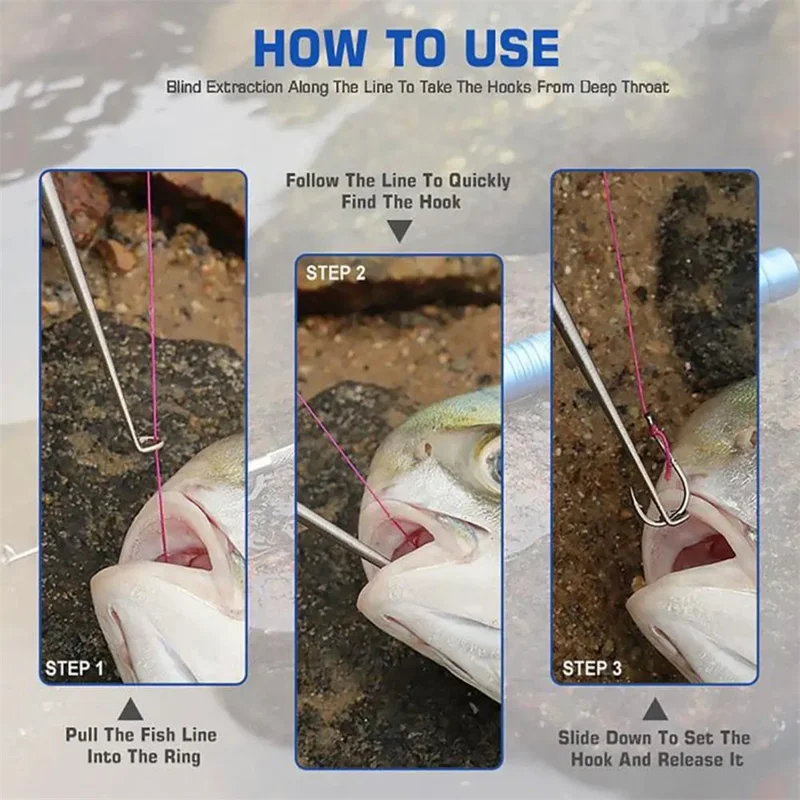 TZ Stainless Steel Fish Hook Remover Portable Alloy Handle Fishing Hook Extractor - Red