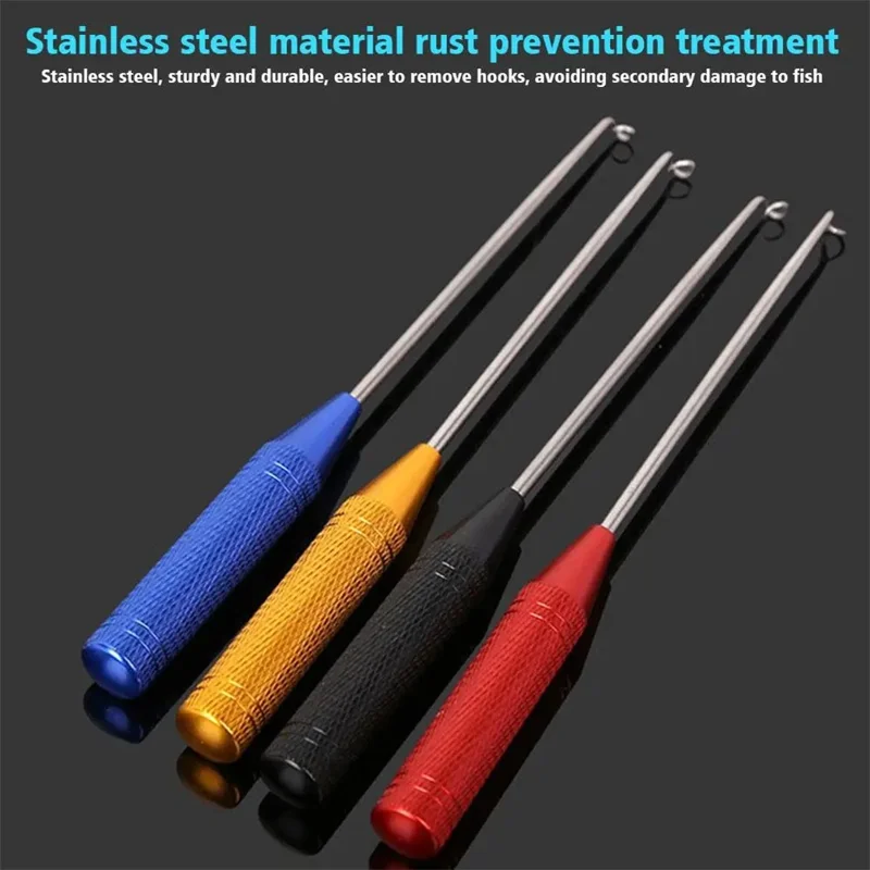 TZ Stainless Steel Fish Hook Remover Portable Alloy Handle Fishing Hook Extractor - Red