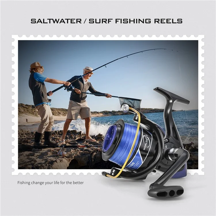LEO 28265 YF10000 Large Capacity Spinning Reels Lightweight Ultra Smooth Powerful Fishing Reels - Schwarz