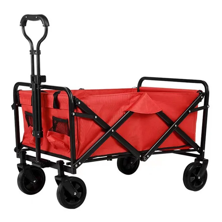Carrello da Campeggio da Giardino Pieghevole e Richiudibile - Rosso