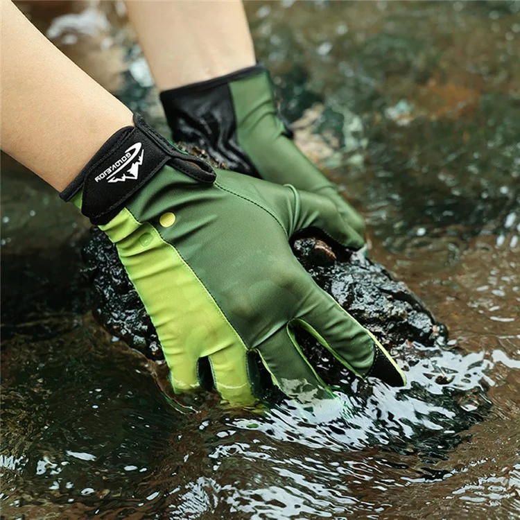 GOLOVEJOY 1 Pair Diving Gloves Anti-skid Snorkeling Surfing Full Finger Gloves - Green / S