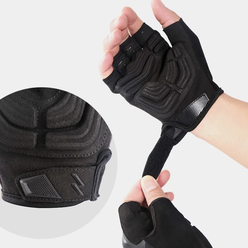 S191 1 Pair Anti-skid Cycling Gloves Unisex Breathable Half Finger Gloves - M