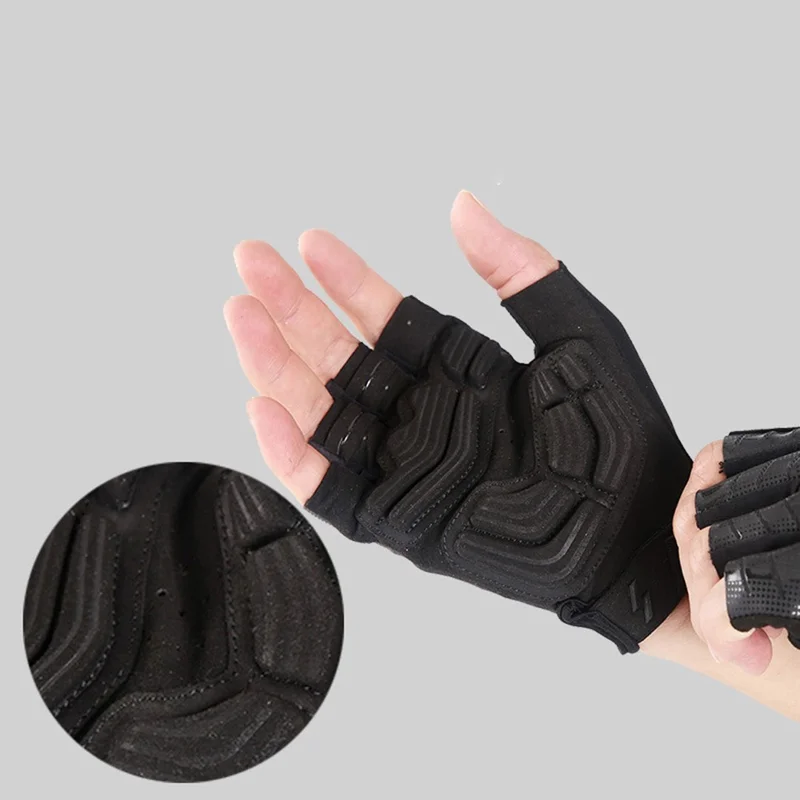 S191 1 Pair Anti-skid Cycling Gloves Unisex Breathable Half Finger Gloves - M