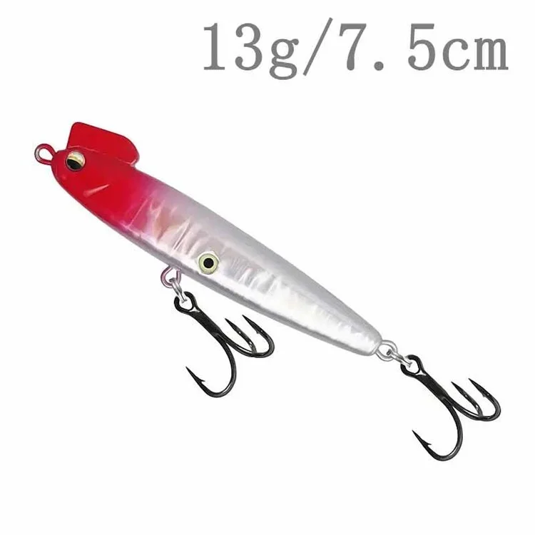 7,5 cm Fishing Lure Sinkende Bleistift Lure 13 g Harter Köder Popper Angelhaken - Rot + Silber