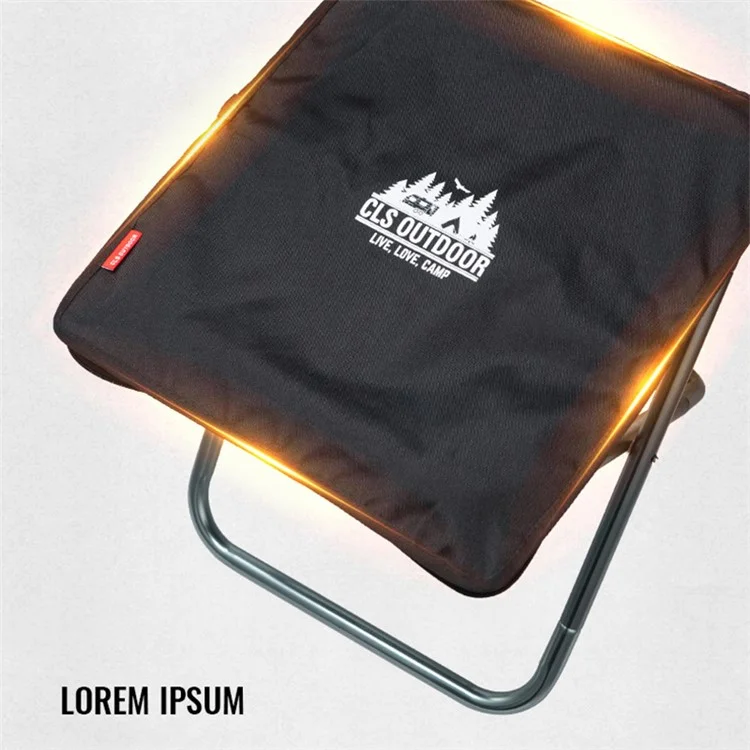 CLS Oxford Cloth+Aluminum Alloy Folding Camping Chair with Storage Bag, Size: L - Black