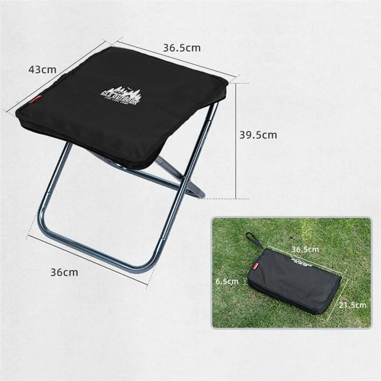 CLS Oxford Cloth+Aluminum Alloy Folding Camping Chair with Storage Bag, Size: L - Black