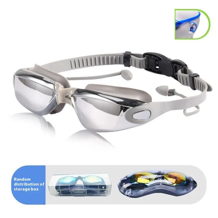AF2600 Swimming Goggles for Men Women Anti-fog UV Protection Glasses Swim Pool Eyewear - Grey