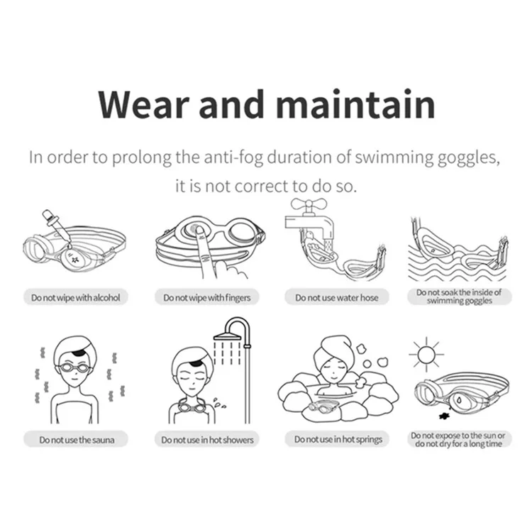 AF2600 Swimming Goggles for Men Women Anti-fog UV Protection Glasses Swim Pool Eyewear - Grey
