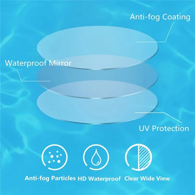 AF2600 Swimming Goggles for Men Women Anti-fog UV Protection Glasses Swim Pool Eyewear - Grey
