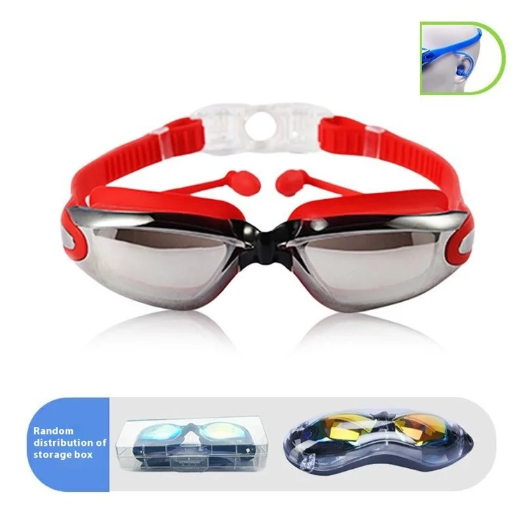 AF2600 Swimming Goggles for Men Women Anti-fog UV Protection Glasses Swim Pool Eyewear - Red