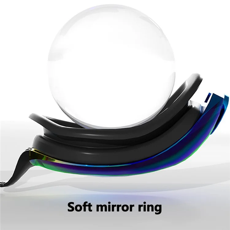 RESHEIR Anti Fog Adults Swimming Goggles Silicone Swim Cap with S  /  L Nose Bridge Nose Clip Ear Plugs - Colorful Black