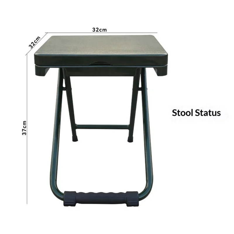 XS001 Camping Outdoor Faltstuhl multifunktionaler Hocker tragbarer Schreib- und Lesehocker - Armee-Grün