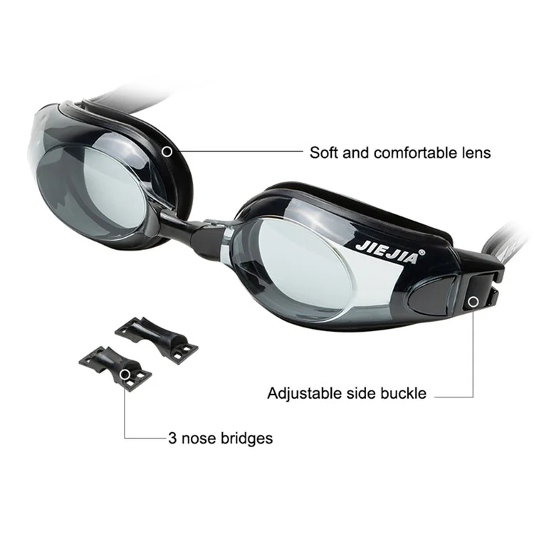 JIEJIA AH100 Adult Swimming Goggles Waterproof HD Glasses Anti-Fog Eyeglasses - Purple