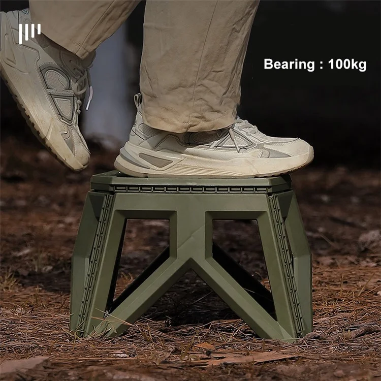 HALIN Plastic Multi-purpose Faltbarer Hocker für den Outdoor-Bereich Tragbarer Campingstuhl für Erwachsene und Kinder - Armeegrün