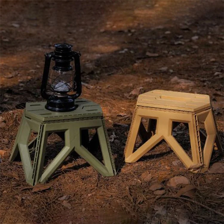 HALIN Plastic Multi-purpose Faltbarer Hocker für den Outdoor-Bereich Tragbarer Campingstuhl für Erwachsene und Kinder - Armeegrün