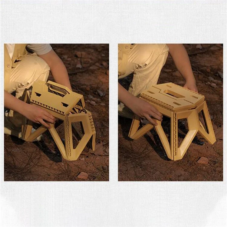 HALIN Plastic Multi-purpose Faltbarer Hocker für den Outdoor-Bereich Tragbarer Campingstuhl für Erwachsene und Kinder - Armeegrün