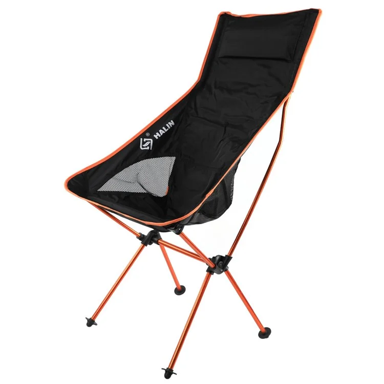 Chaise pliante portable HALIN en alliage d'aluminium 1200D Oxford Cloth Outdoor Camping Fishing Backrest Chair - Orange