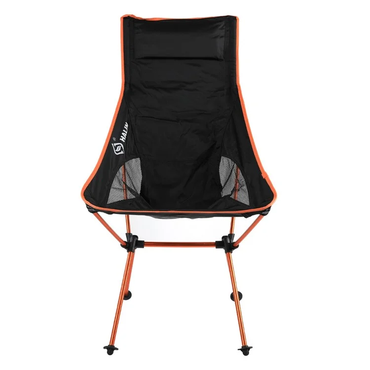 Chaise pliante portable HALIN en alliage d'aluminium 1200D Oxford Cloth Outdoor Camping Fishing Backrest Chair - Orange
