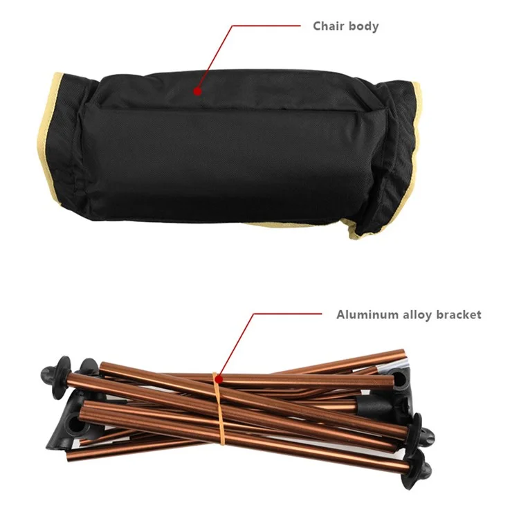 Chaise pliante portable HALIN en alliage d'aluminium 1200D Oxford Cloth Outdoor Camping Fishing Backrest Chair - Orange