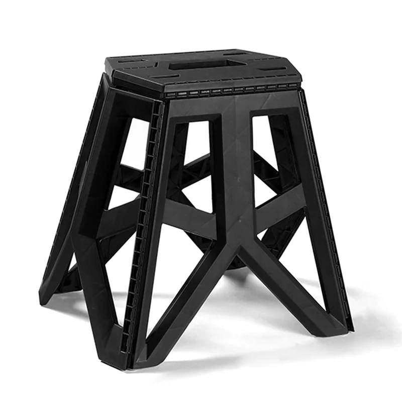 Halin Portable PP Tabouret Pliant Extérieur Camping Randonnée Tabouret de Pêche - Noir