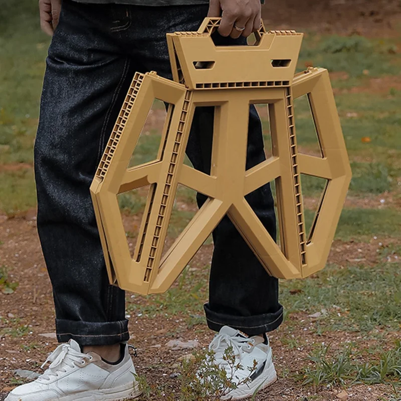 Halin Portable PP Tabouret Pliant Extérieur Camping Randonnée Tabouret de Pêche - Noir