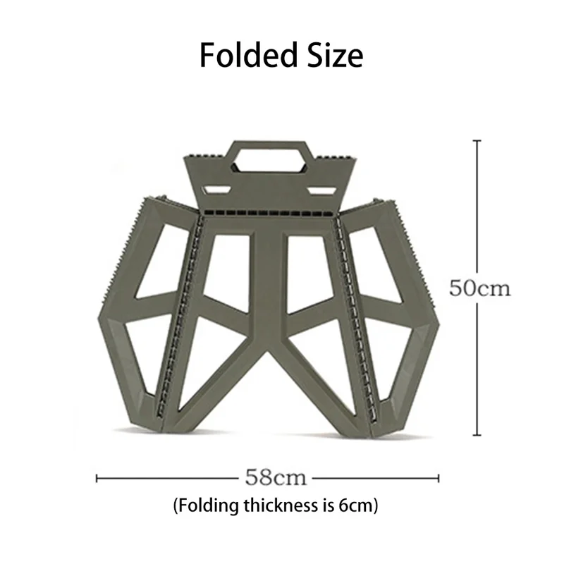 HALIN Portable PP Folding Stool Outdoor Camping Hiking Fishing Stool - Black