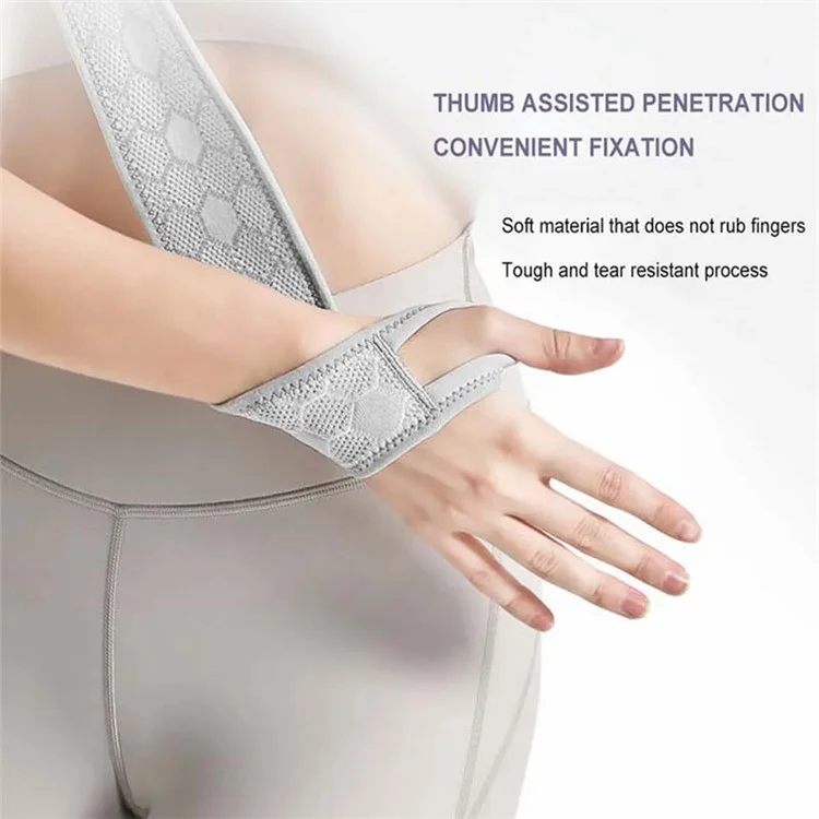 AOLIKES 8001 1Pc Sports Compression Wristband Knitted Bandage Fitness Wrap Wrist Strap - Grey