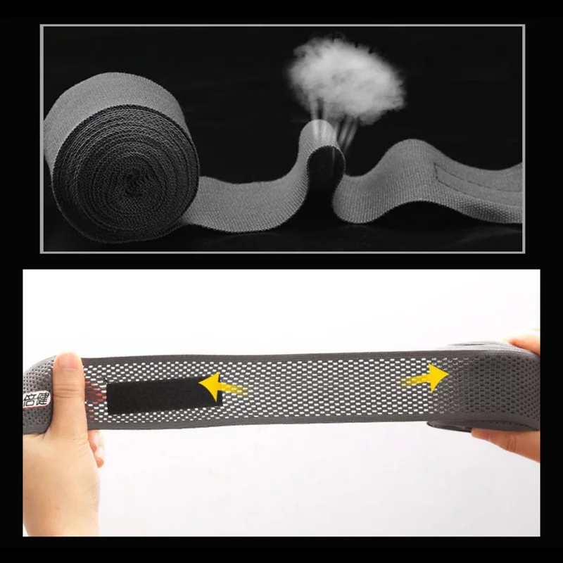 AIBEIJIAN BD001 2Pcs 450*5cm Cotton Boxing Kickboxing Muay Thai Hand Wraps Elastic Breathable Bandage - Grey