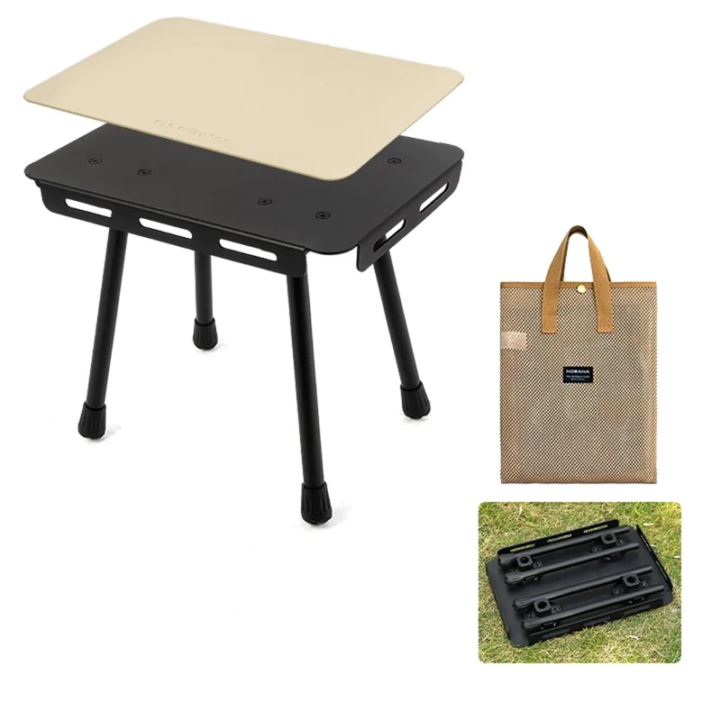 Tabouret de camping tactique CLS pour l'extérieur avec coussin en cuir PU et sac de rangement - Beige