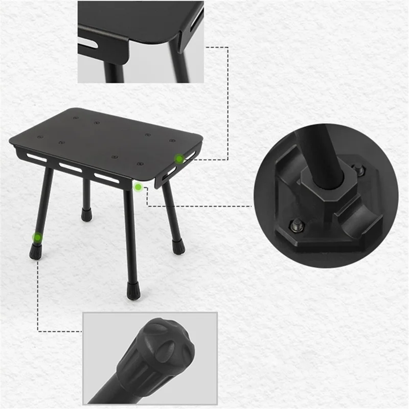 CLS Outdoor Camping Taktischer Hocker Faltbarer Tisch mit PU-Leder-Polster und Aufbewahrungstasche - Braun