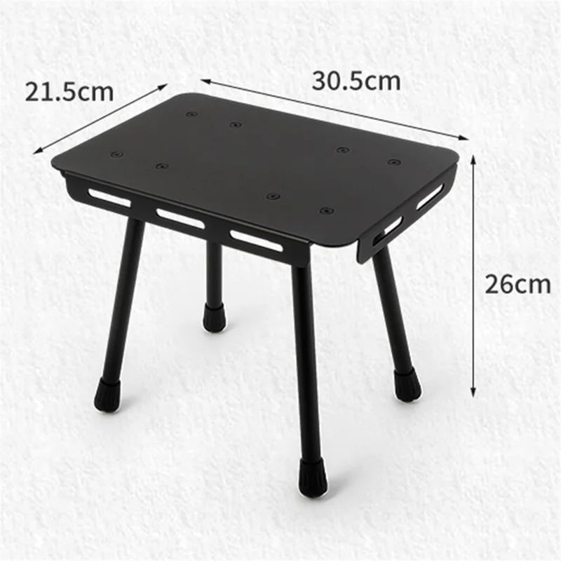 CLS Outdoor Camping Taktischer Hocker Faltbarer Tisch mit PU-Leder-Polster und Aufbewahrungstasche - Braun