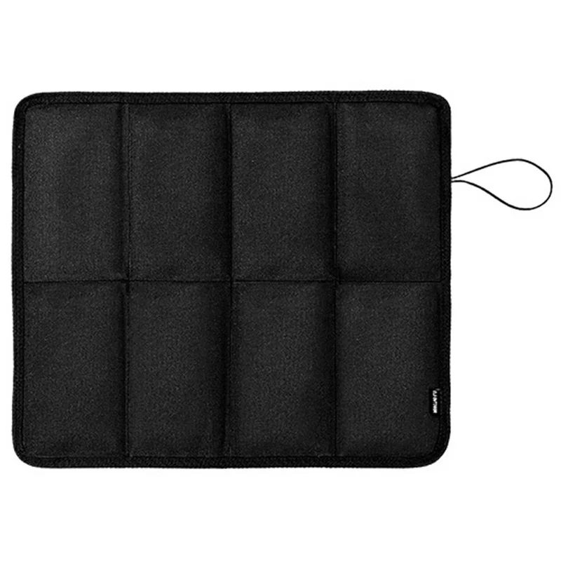 Cuscino di Sedile Pieghevole Esterno Cls da Campeggio Leggero a 8 Pannelli in Nylon. - Nero
