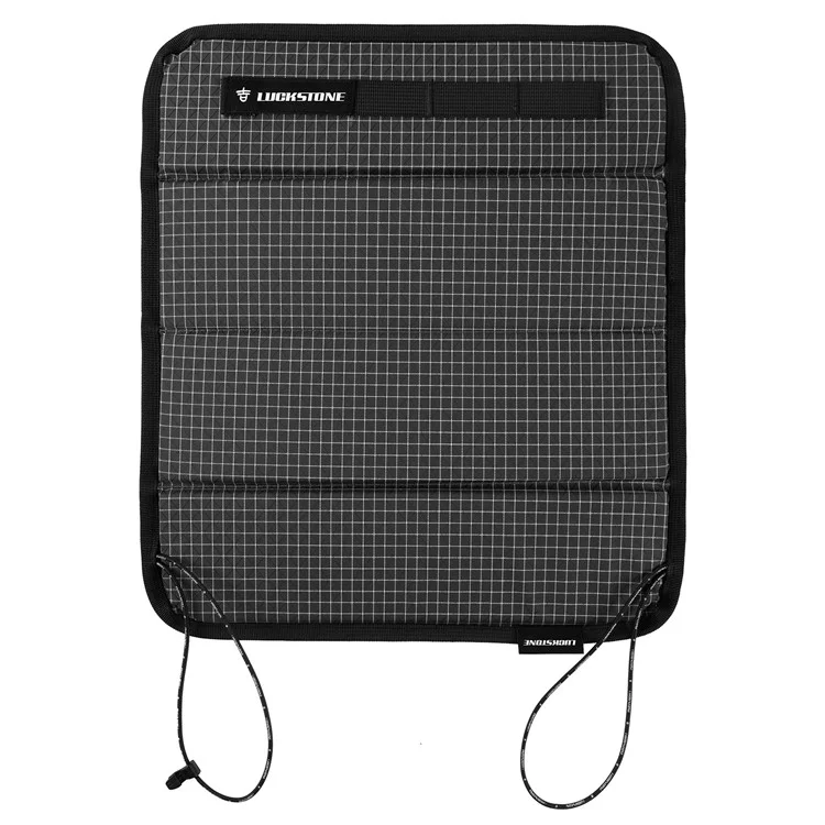 Coussin de siège pliable d'extérieur LUCKSTONE en nylon+UHMWPE+EVA, tapis de siège de camping imperméable - Noir