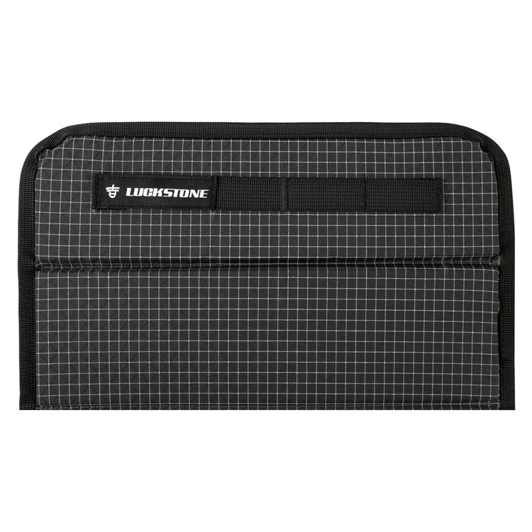 Coussin de siège pliable d'extérieur LUCKSTONE en nylon+UHMWPE+EVA, tapis de siège de camping imperméable - Noir