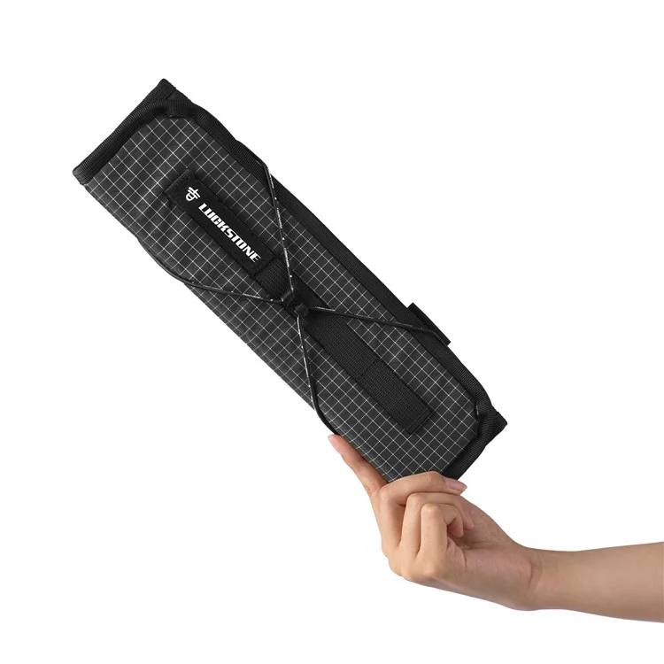 Coussin de siège pliable d'extérieur LUCKSTONE en nylon+UHMWPE+EVA, tapis de siège de camping imperméable - Noir