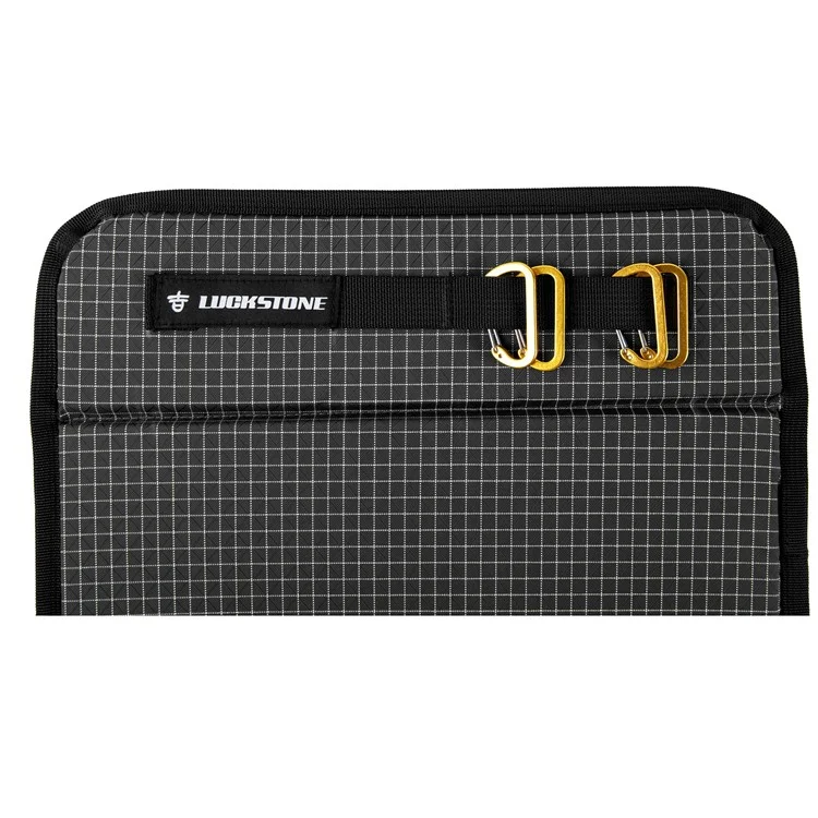 Coussin de siège pliable d'extérieur LUCKSTONE en nylon+UHMWPE+EVA, tapis de siège de camping imperméable - Noir