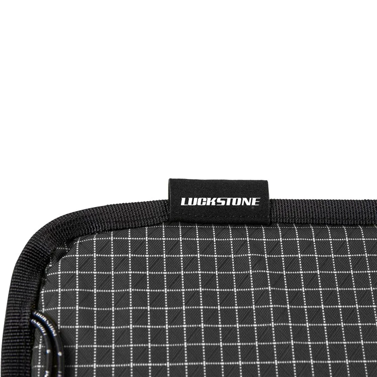 Coussin de siège pliable d'extérieur LUCKSTONE en nylon+UHMWPE+EVA, tapis de siège de camping imperméable - Noir