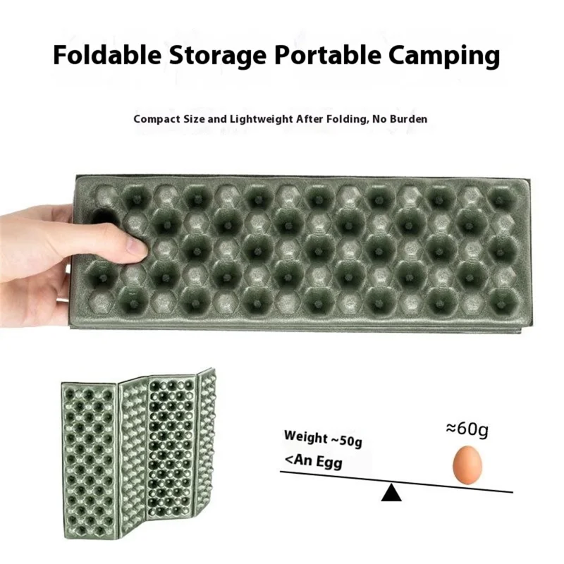 QUNATURE 600080 Tapis de sol de camping d'extérieur pliable à l'épreuve de l'humidité en IXPE, tapis de siège de pique-nique portable avec sac de rangement - Vert armée