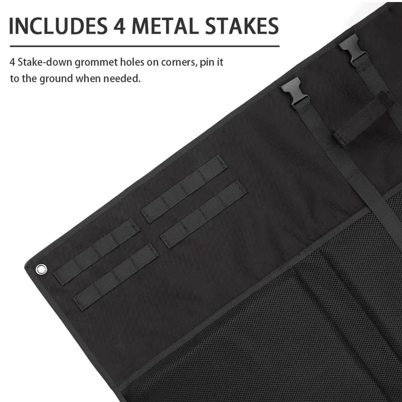 Portable Tactical Shooting Mat Oxford Fabric Outdoor Training Camping Picnic Moisture-Proof Nap Pad - Black