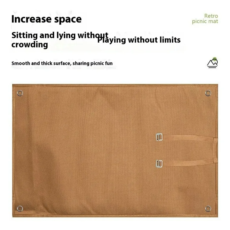 H348 192 x 138cm Waterproof Picnic Blanket Oxford Cloth Folding Camping Mat for Outdoor Beach - Caramel